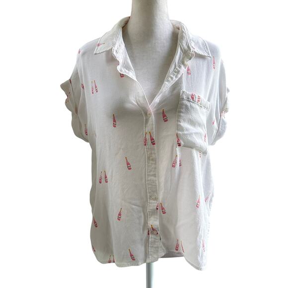 Rails Whitney Rose All Day Medium Champagne Resort White Button Down Shirt - Picture 2 of 9